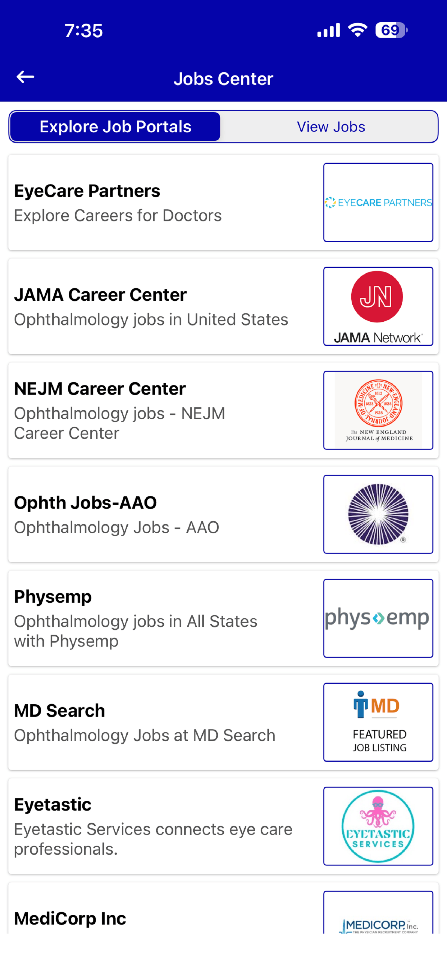Job center item