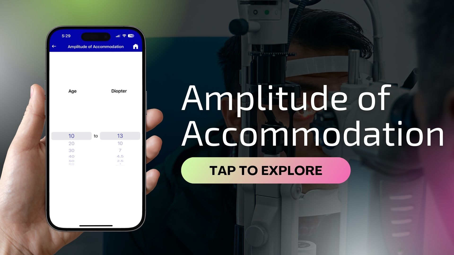 amplitude of accommodation mobile test image