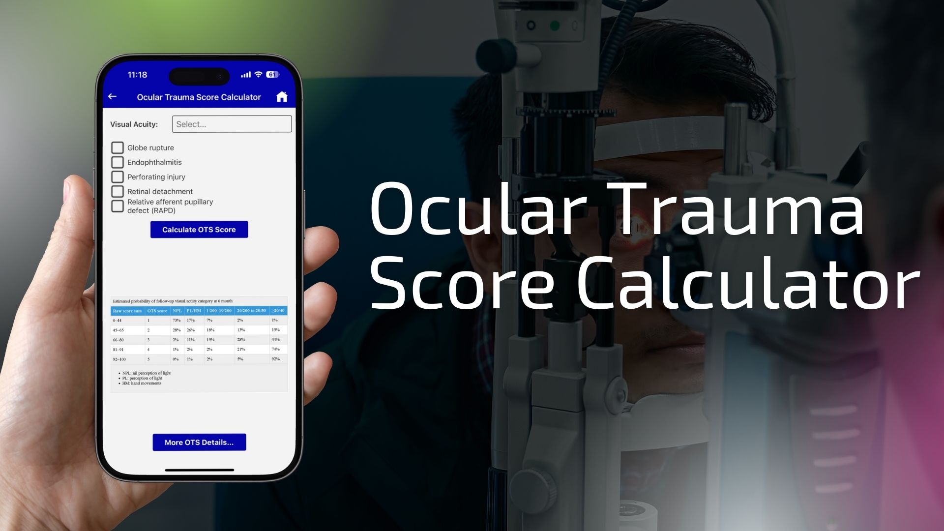 ocular trauma score calculator test web image